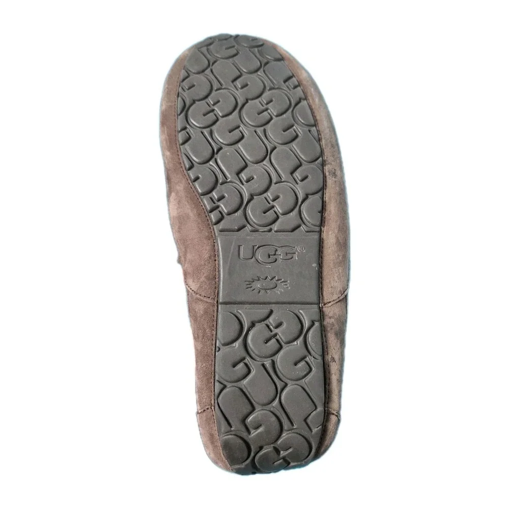 UGG Ascot Men's Brown Moccasin Slipper, Size 14 -‎ Espresso Rubber Sole